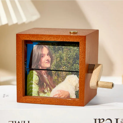 Cadre Flipbook Photo Personnalisé – Boîte Animation Mécanique à Manivelle avec Lumière