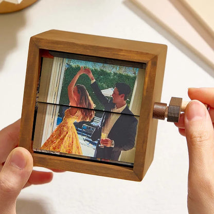 Cadre Flipbook Photo Personnalisé – Boîte Animation Mécanique à Manivelle avec Lumière